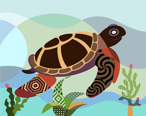 Framed Spectrum Sea Turtle Print