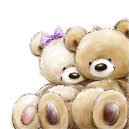 Framed Teddy Couple Print