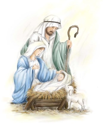 Framed Nativity Jesus baby Print