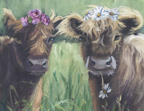 Framed Windswept Floral Crowns Print