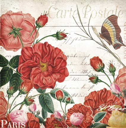 Framed Paris Rose Print