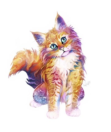 Framed Pets- Orange Kitten Print