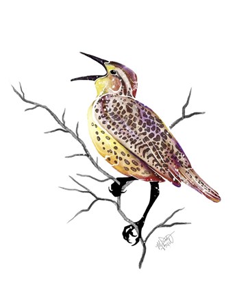 Framed Songbirds- Meadowlark Print