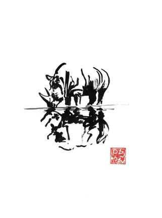 Framed Rhino Eflet Print