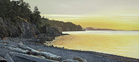 Framed Last Beach Evening Print