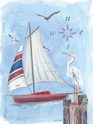 Framed Sailboat II Print