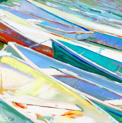 Framed Row Boats I Print