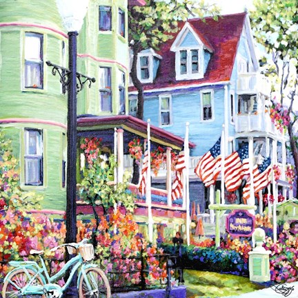 Framed Bike &amp; Inn II Print