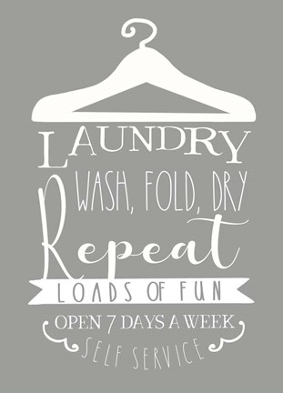 Framed Laundry Sign Print