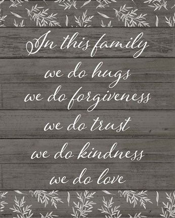 Framed Family Rules Print