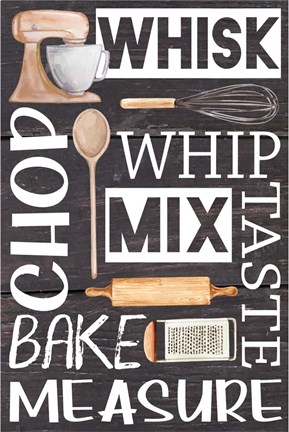 Framed Kitchen Words Print