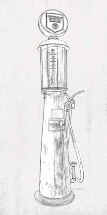Framed Fuel Station Sketch No. 3 Print