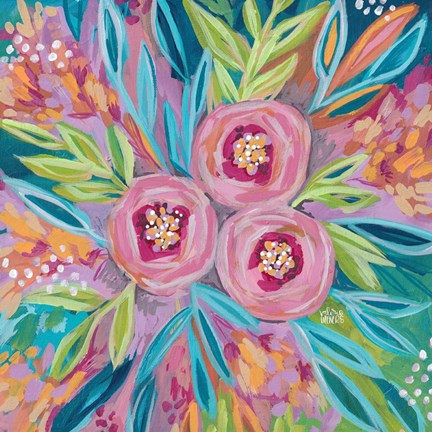 Framed Painted Floral Print