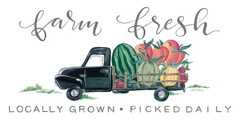 Framed Farm Fresh Produce Truck Print