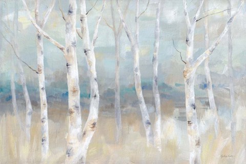 Framed Birch Field Landscape Print