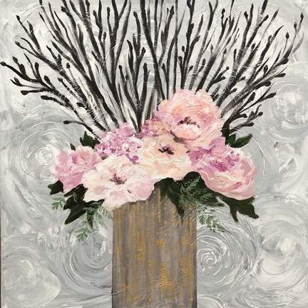 Framed Twiggy Floral Arrangement Print