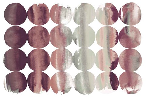 Framed Summer Dots Plum Horizontal Print