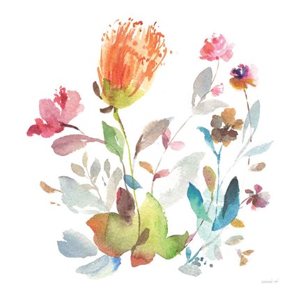 Framed Circle Full of Flowers I Print