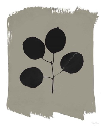 Framed Nature by the Lake Leaves II Gray Print