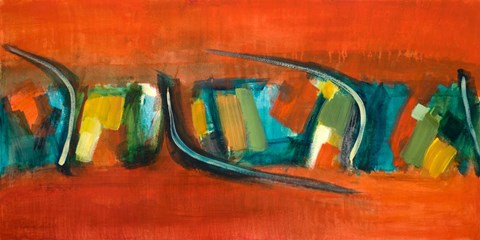 Framed Orange Rhythm Print