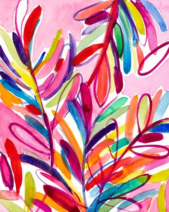 Framed Kaleidoscope Leaves Print