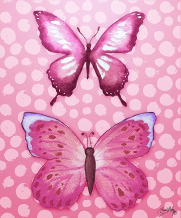 Framed Butterfly Duo in Pink Print