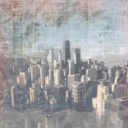 Framed Chicago Skyline II Print