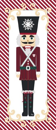 Framed Nutcracker On Red Stripe I Print