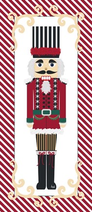 Framed Nutcracker On Red Stripe III Print