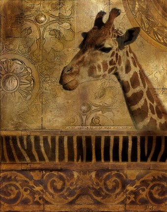 Framed Elegant Safari III (Giraffe) Print