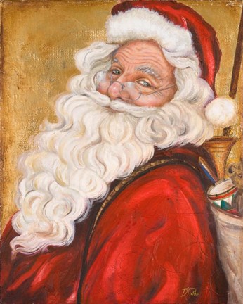 Framed Smiling Santa Print