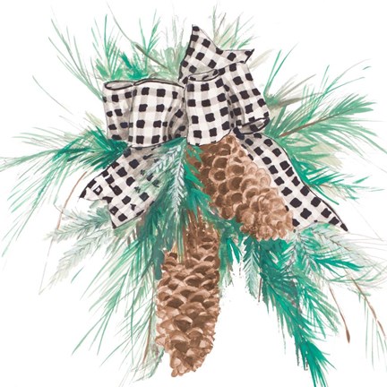 Framed Christmas Pine Cones Print