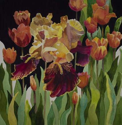 Framed Iris and Tulips Print