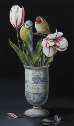 Framed Apothecary Vase And Tulips Print