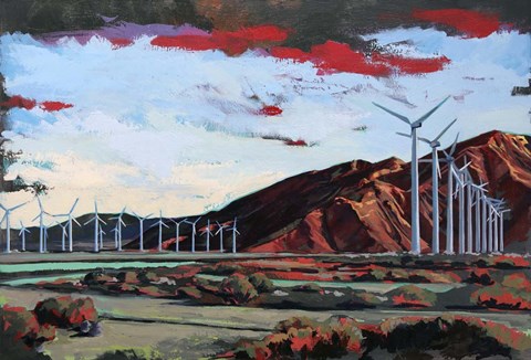 Framed Windmills on the Road to Palm Springs Print