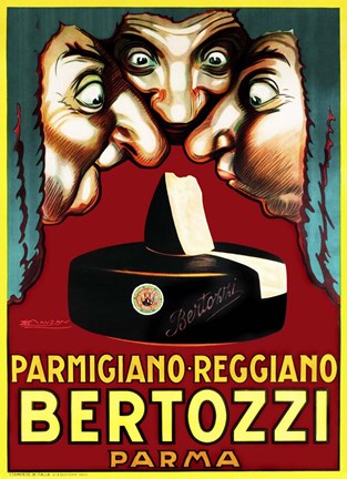 Framed Italian Cheese Ad 1930 Print