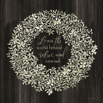 Framed Leave the World Behind Wreath Print
