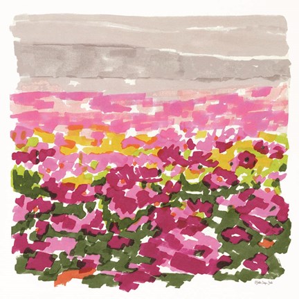 Framed Field of Flowers Print