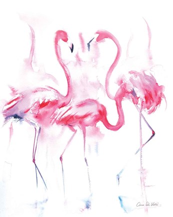Framed Flamingo Trio Print