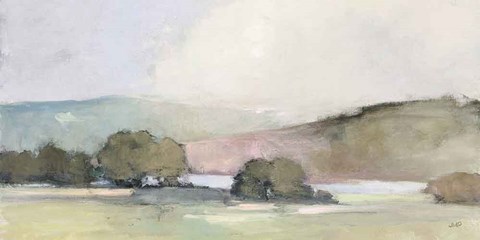 Framed Distant Lake Neutral Crop Print