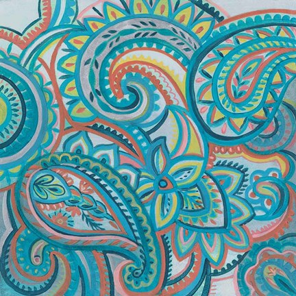 Framed Emerald Paisley III Print