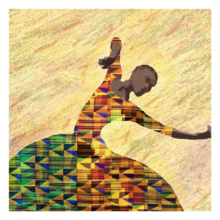 Framed Kente Dancer 1 Print