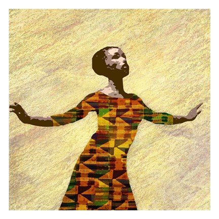 Framed Kente Dancer 2 Print