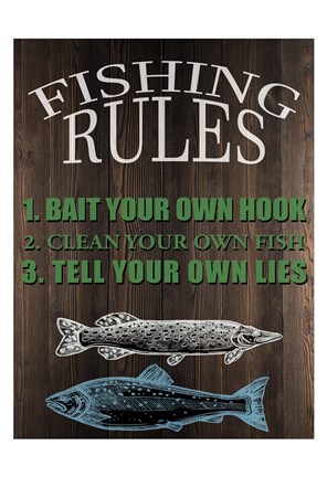 Framed Fishing Rules Print