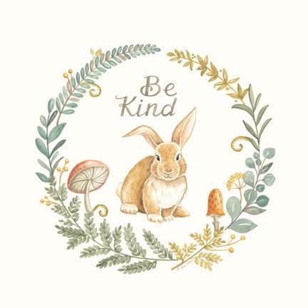Framed Be Kind Rabbit Print