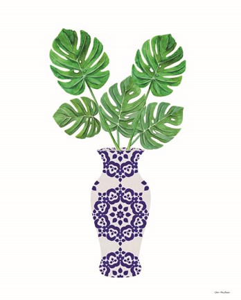 Framed Watercolor Blue Jar Print