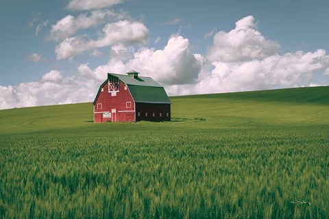 Framed Palouse Region Red Barn I Print