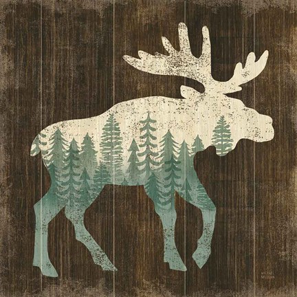 Framed Simple Living Moose Silhouette Print