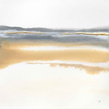 Framed Beige and Gold I Print