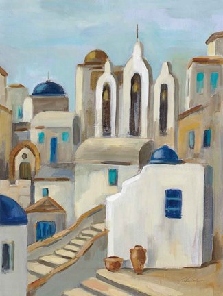 Framed Santorini View III Print